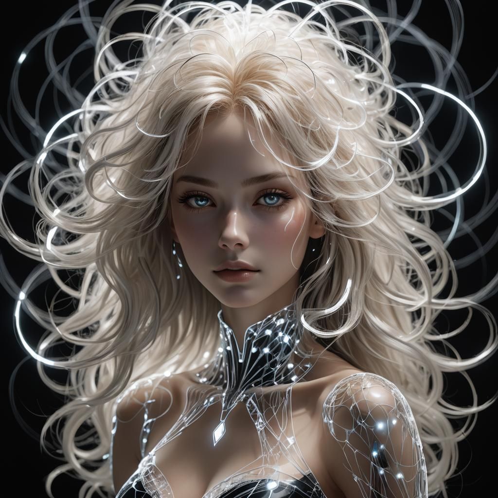 Ethereal Woman Profile in Translucent Light