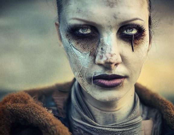 Cyberpunk Girl's Dystopian Crash Landing