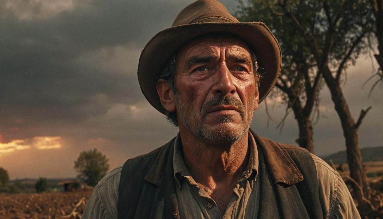 Spanish Farmer's Loss: Cinematic Digital Painting