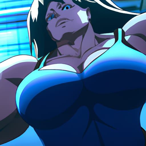 Muscular Anime Mother in Studio Ghibli Style