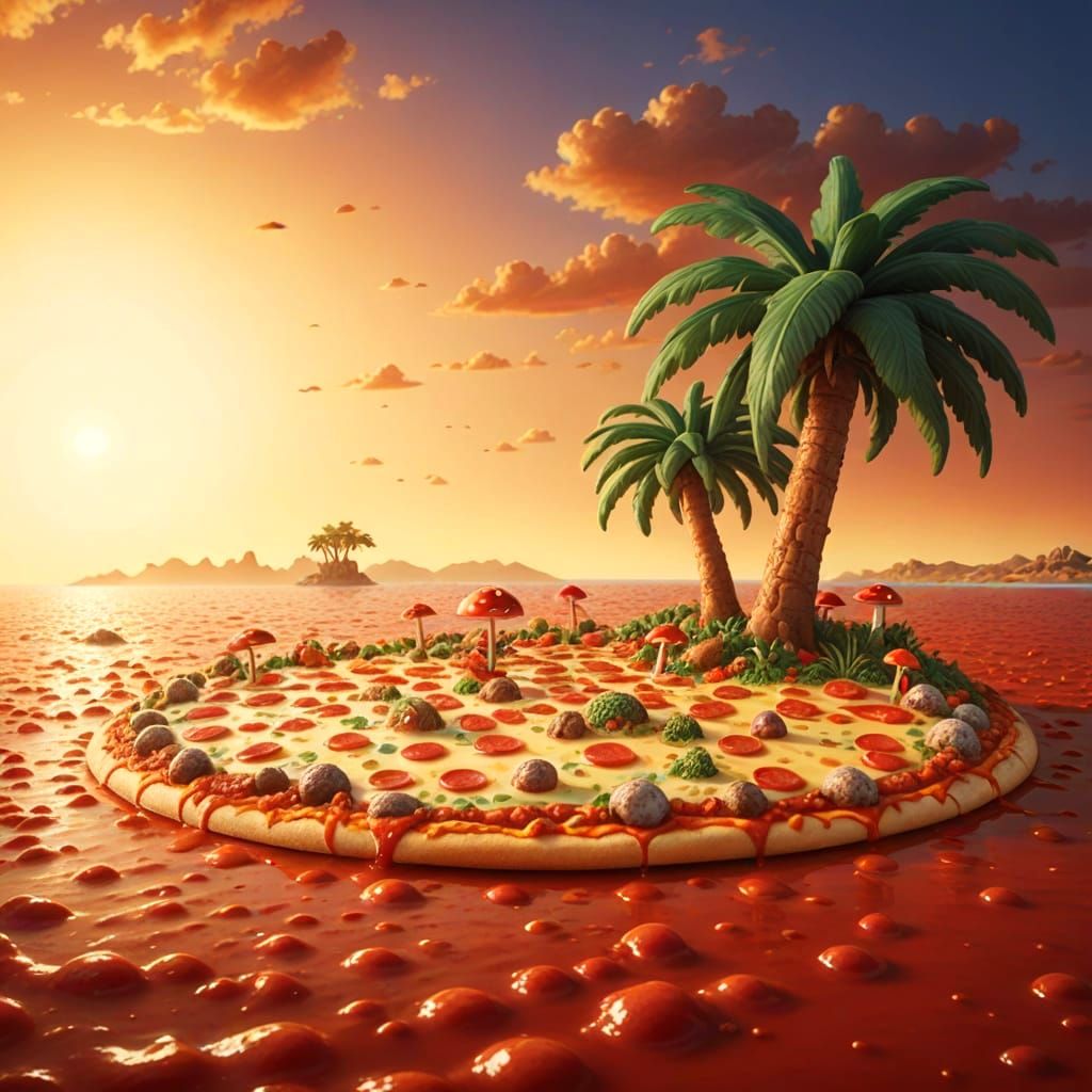 Pizza Desert Island: A Culinary Masterpiece
