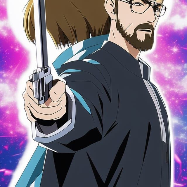 Walter White in Anime Key Visual Style