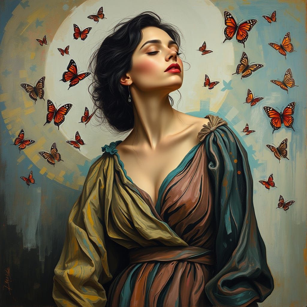 The woman carried a sea of ​​stories in her soul, each of which whispered a whisper about the world of butterflies. Avan...