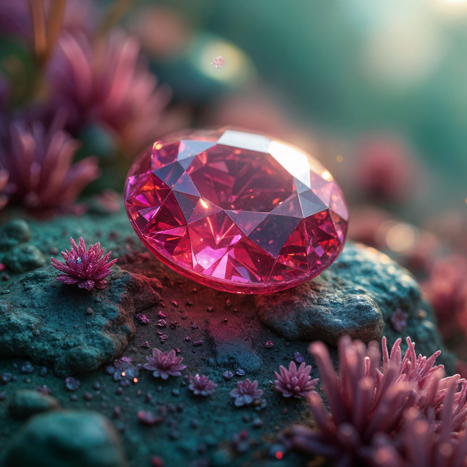 Priceless Ruby in a Vibrant Landscape