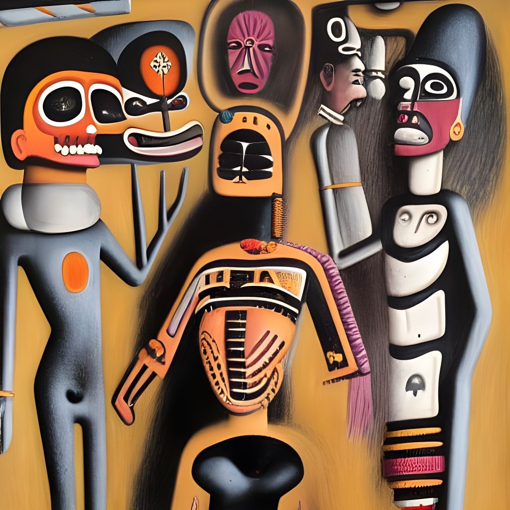 Aztec Burial Ritual in Hyperdetailed Horror Art