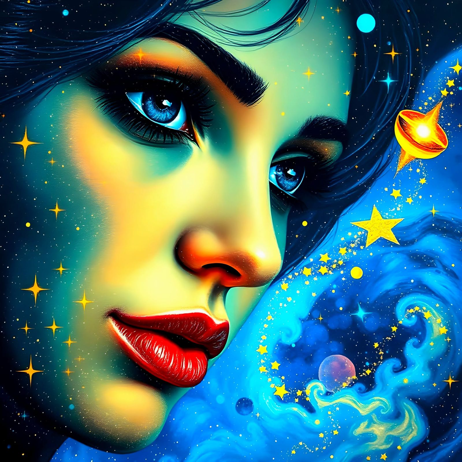 Cosmic Goddess in Starry Universe
