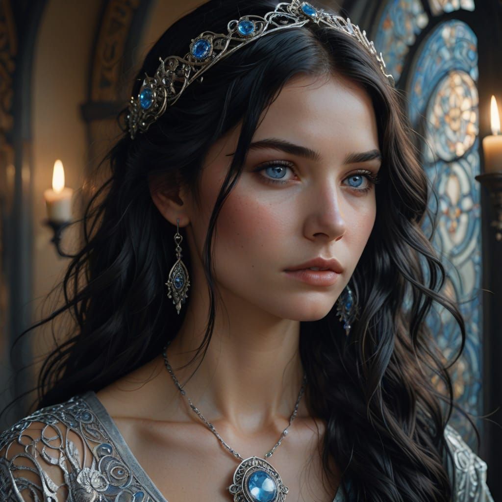 Elizabeth Taylor Portrait with Silver Amulet