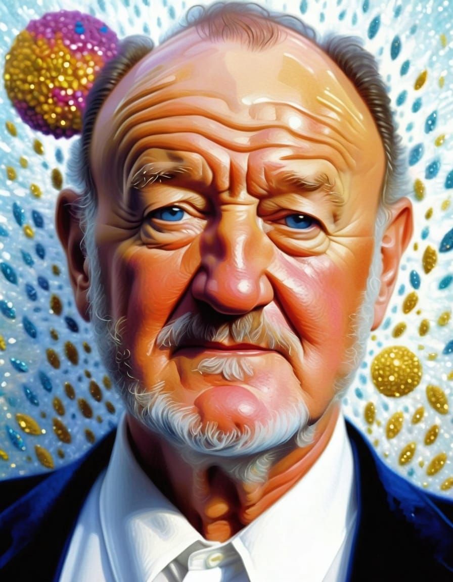 Gene Hackman in a Glittering Felt Portrait