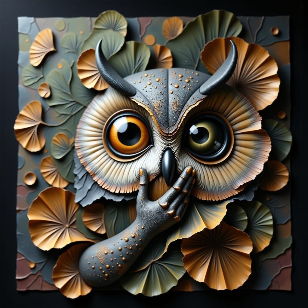 Hyperrealistic Owl Hiphop Dancer in Surrealist Style