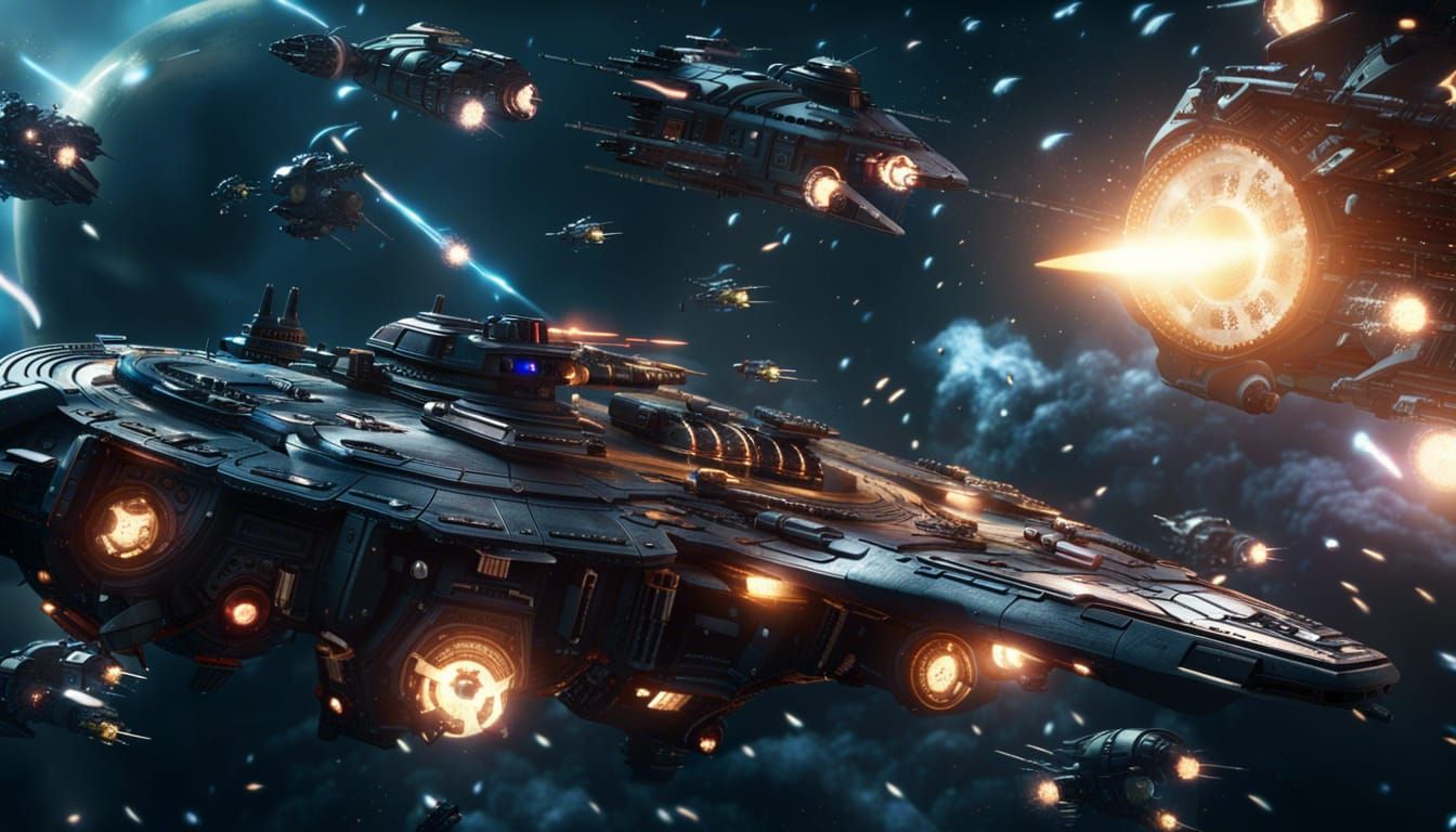 Epic Space Battle Between Pirates and Military