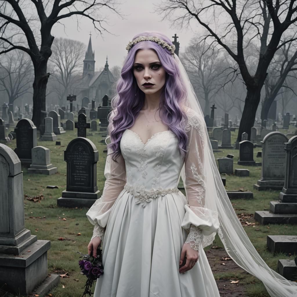 Ethereal Bride in Graveyard, Sinister Art