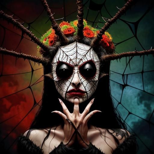 Pagan with Spiderweb Eyes: A Surreal Portrait