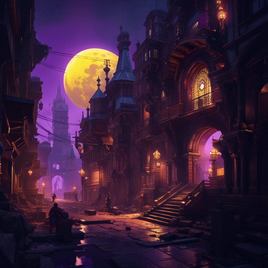 City on the Moon, Dark Fantasy Concept Art