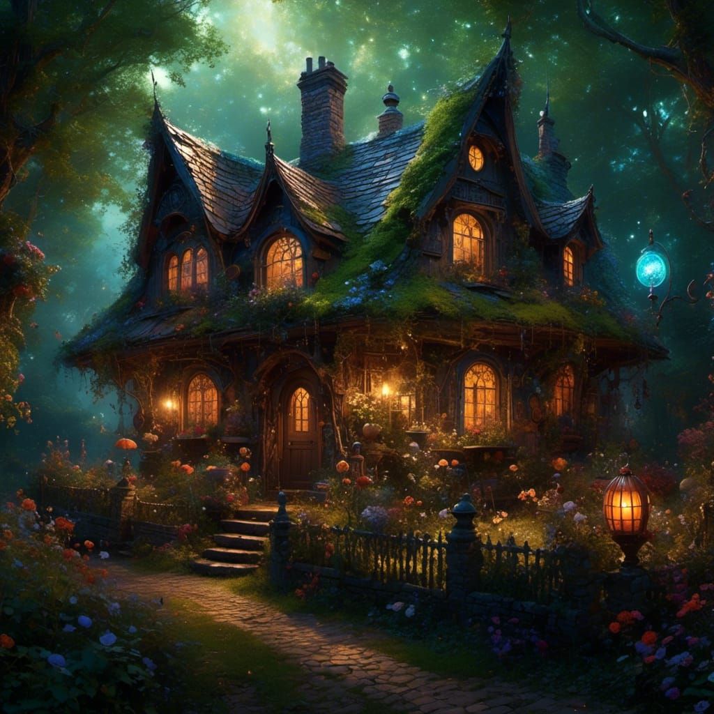 Cozy Witch's Cottage in the Woods