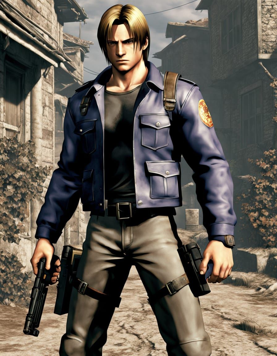 Leon Kennedy in Retro Video Game Style