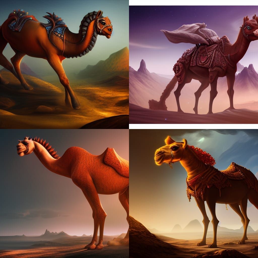 Fantastical Cameltaur Concept Art in Deep Color