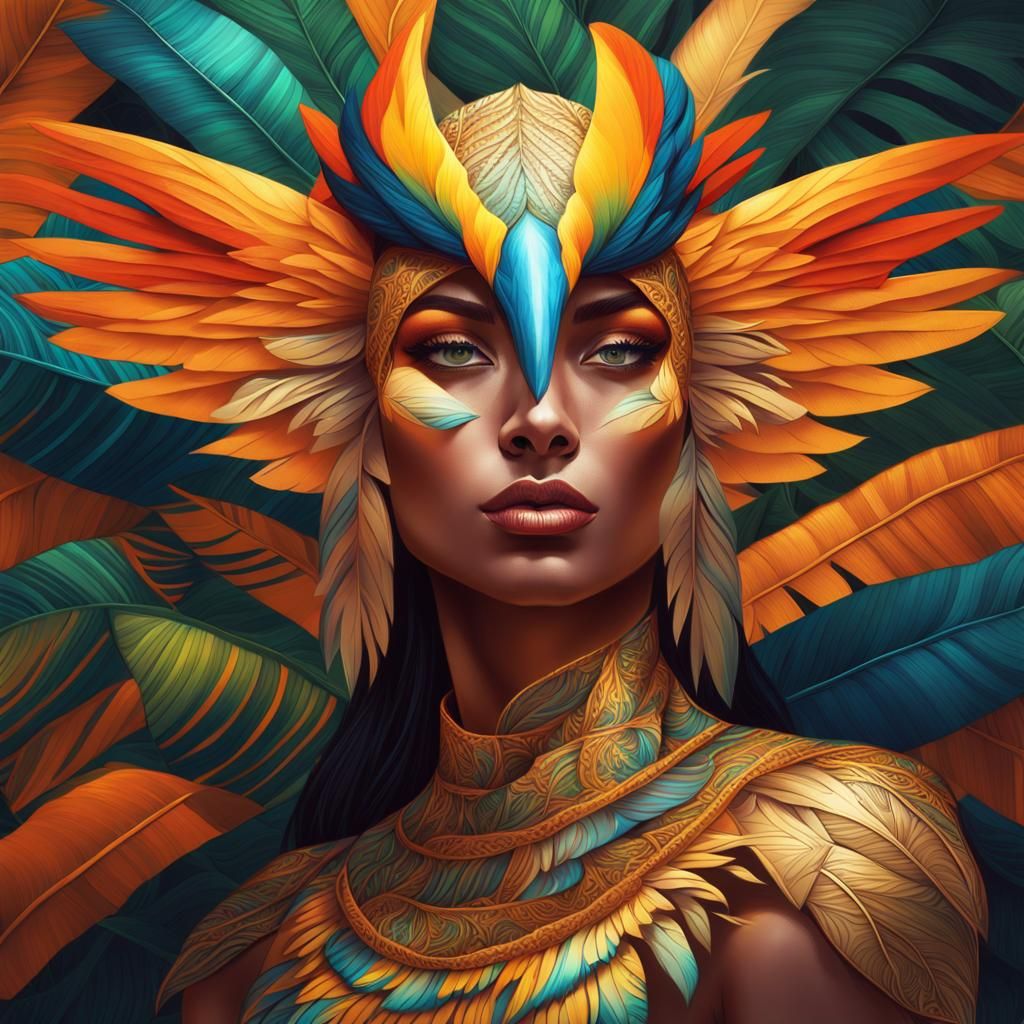 Fantasy Portrait: Woman with Toucan Wings