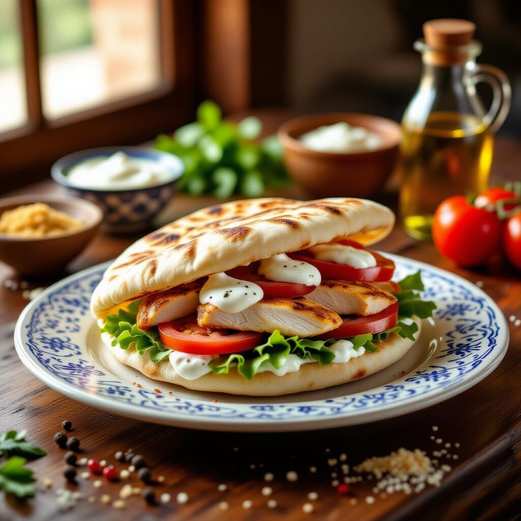 Delicious Chicken Gyro with Fresh Ingredients