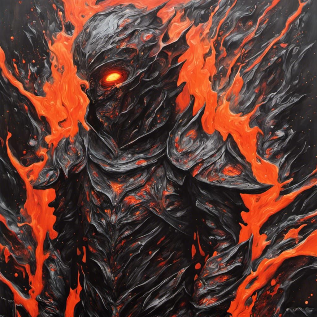 Magma Elf Warrior in Graffiti Art Style