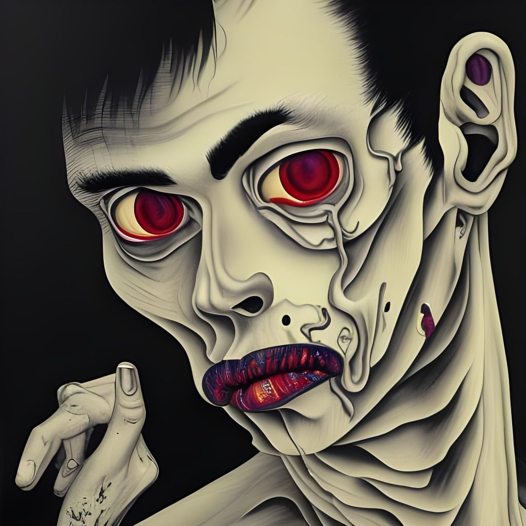 Decayed Handsome Man Portrait in Artstation Style