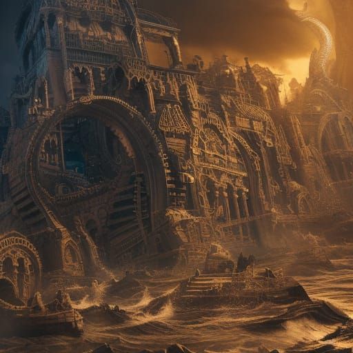 Epic Leviathan in Digital Matte Painting Style