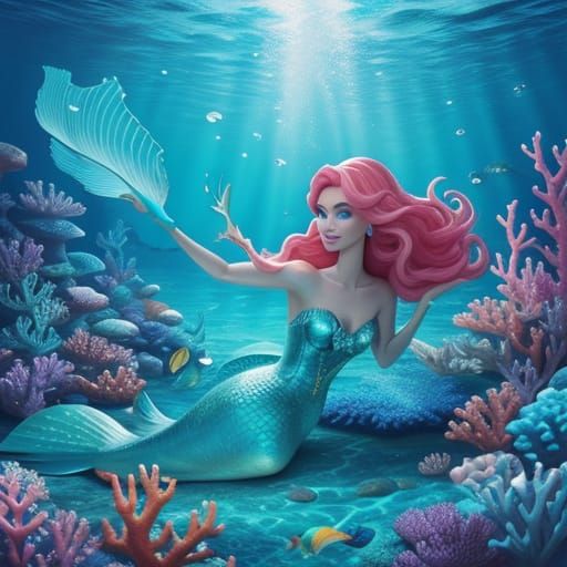 Enchanted Mermaid in Vibrant Ocean Kingdom