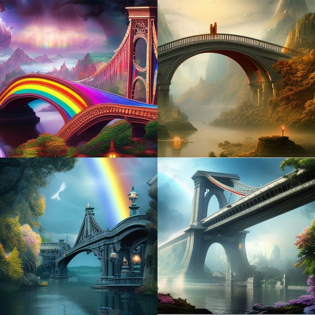 Epic Rainbow Bridge Digital Matte Painting