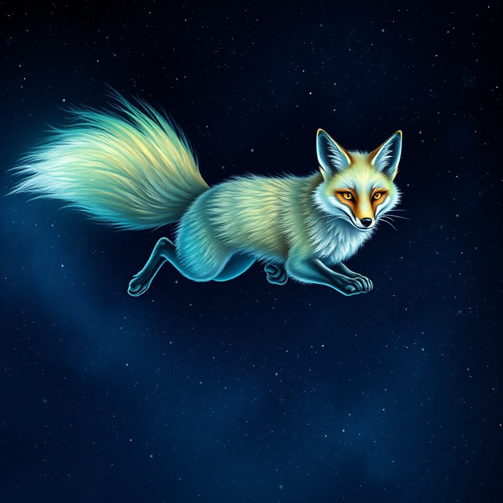 Fox Painting the Starry Sky with its Tail