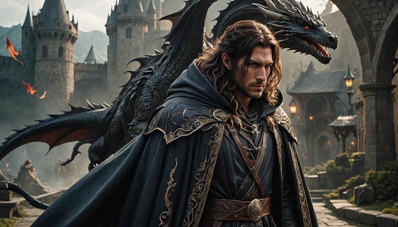 Fantasy Realism: Man, Dragon, Cloak, Gorgeous Photography