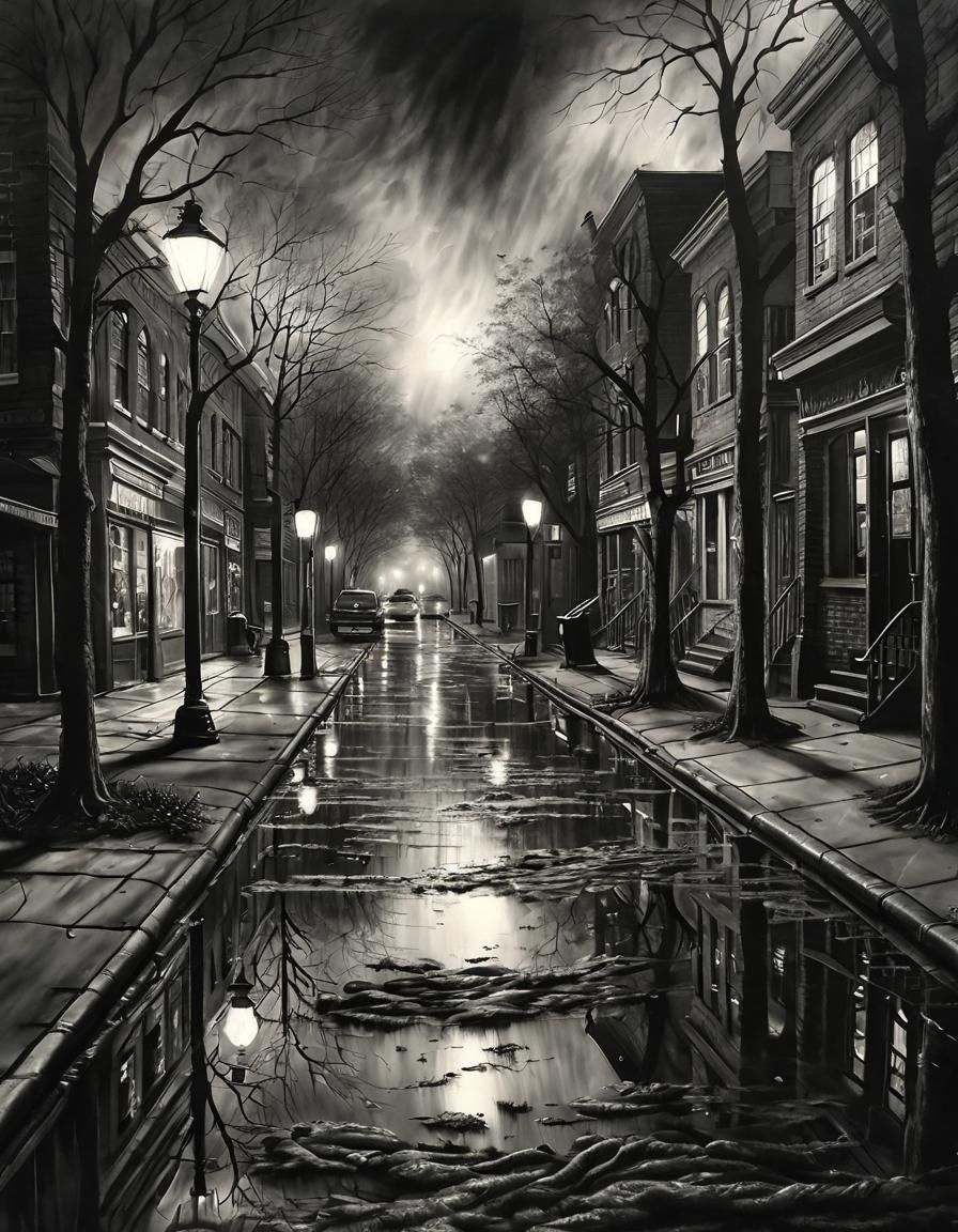 Charcoal Drawing: Fire, Rain, and Sunny Memories