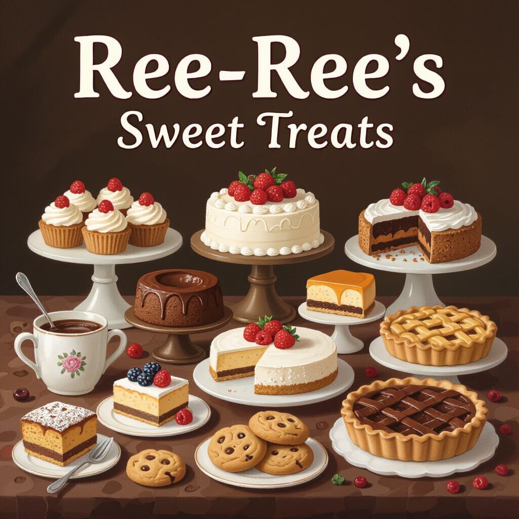 Ree-Ree's Sweet Treats: Charming Dessert Logo Design