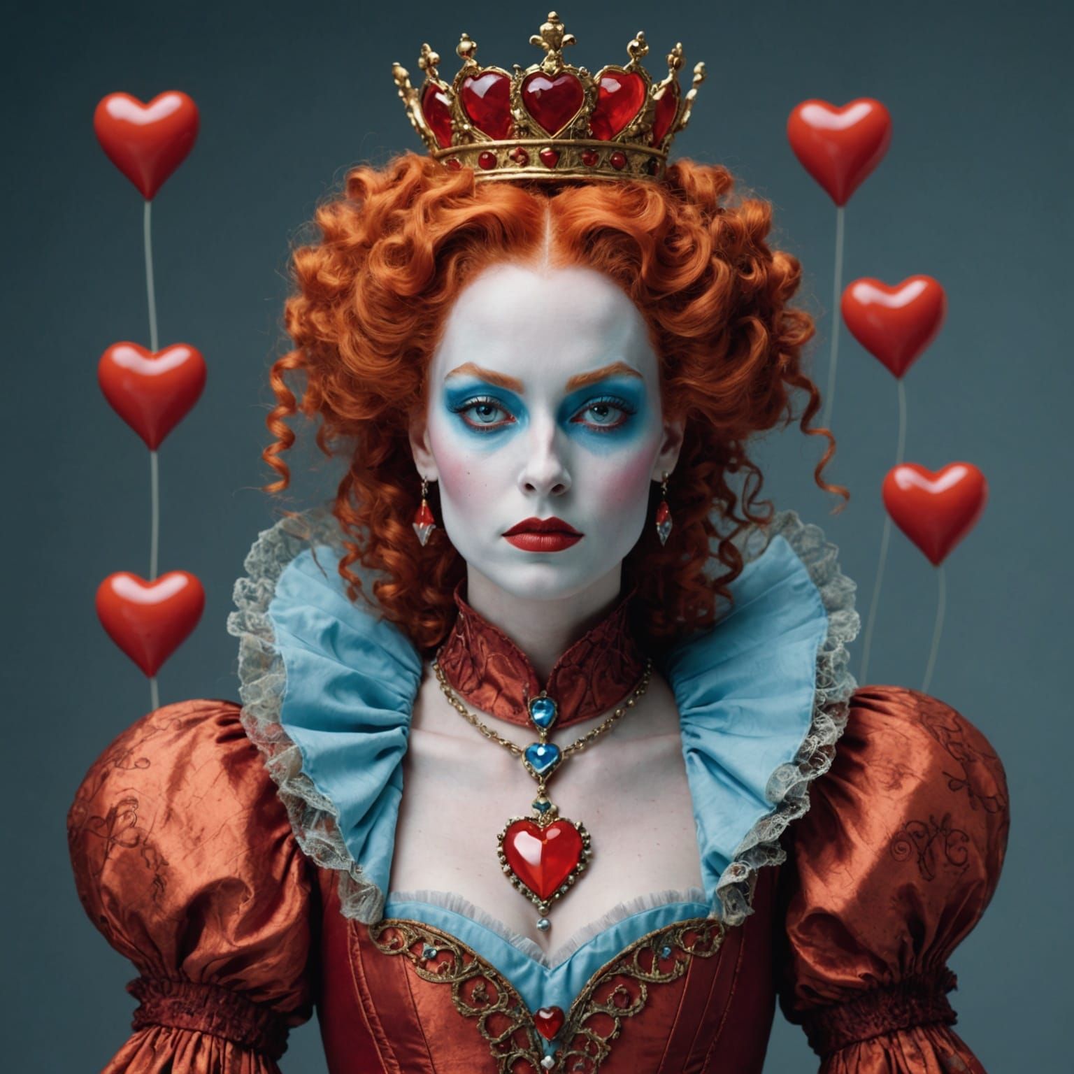 The Red Queen: Full Body Shot in Matte Painting Style