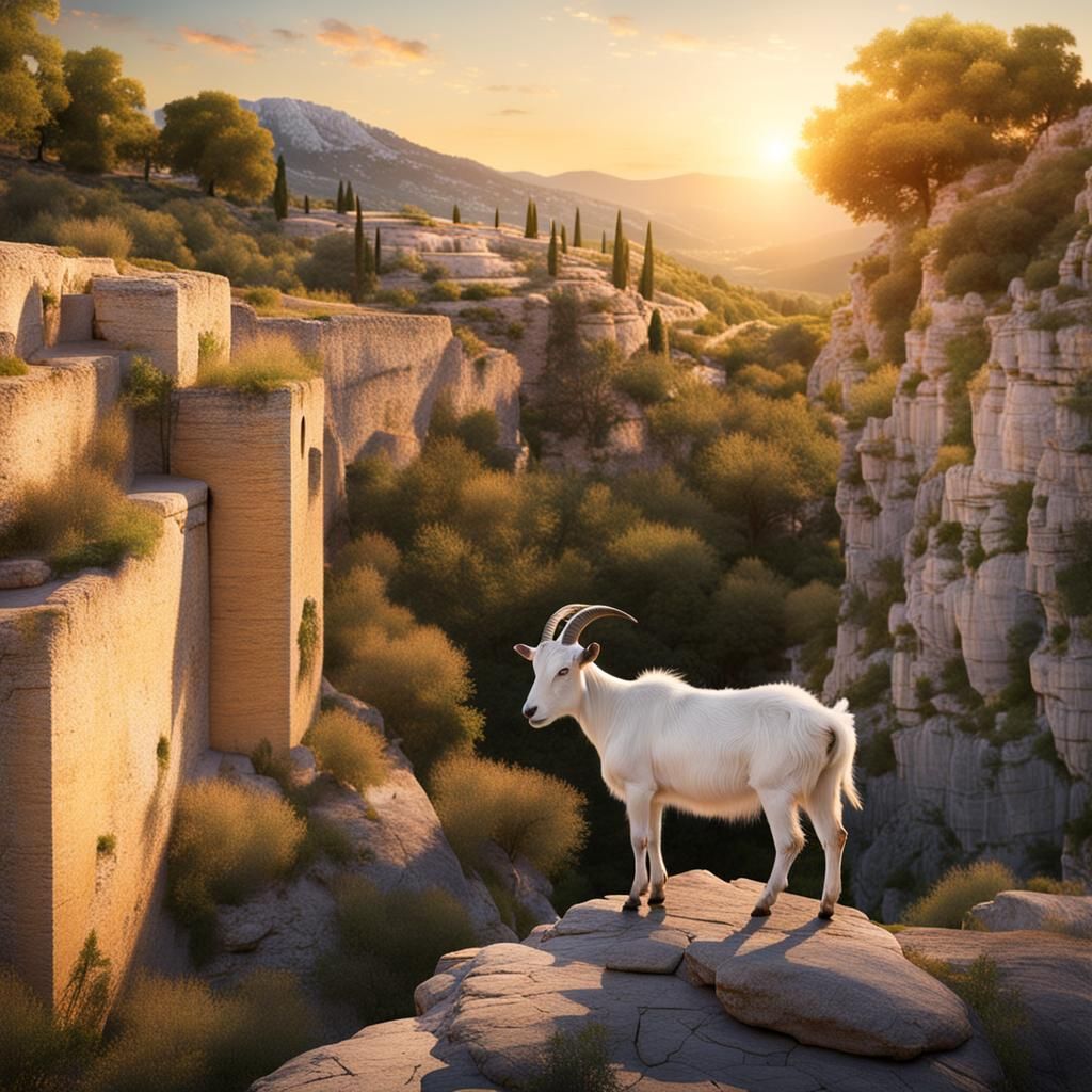 Goat at Sunset by Provence Cascade
