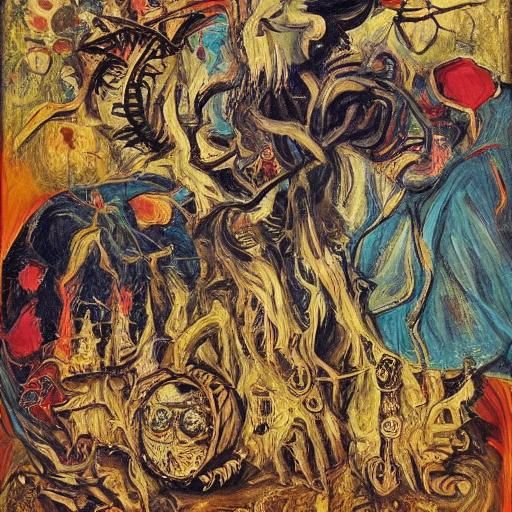 Baroque Surrealist Vampire Teacup King in Field