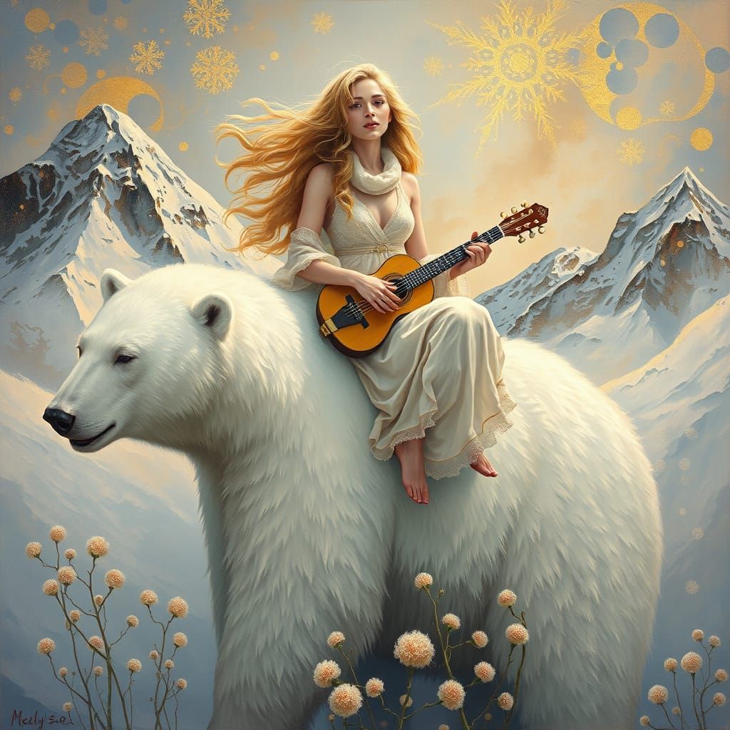 Golden Serenade on a Majestic Bear