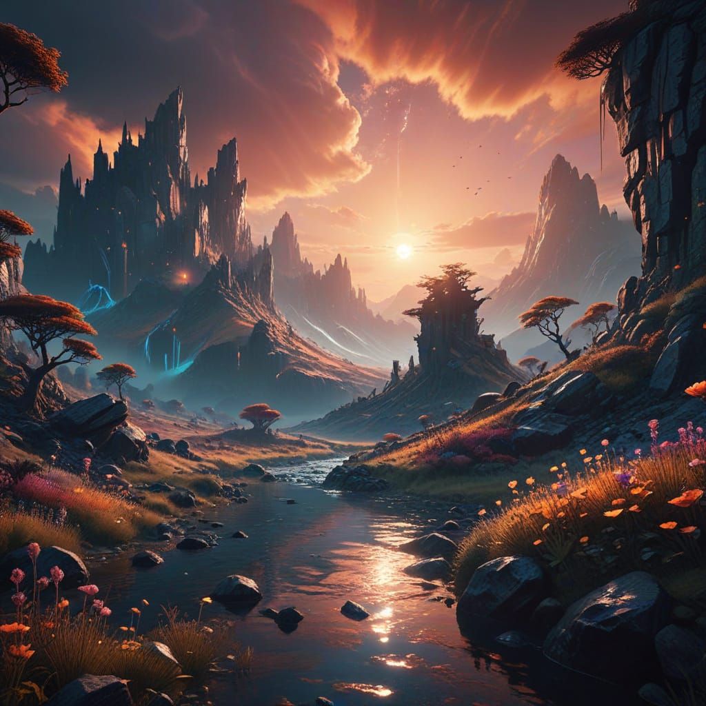 Surreal Landscape Symbolizing Mental Wellness