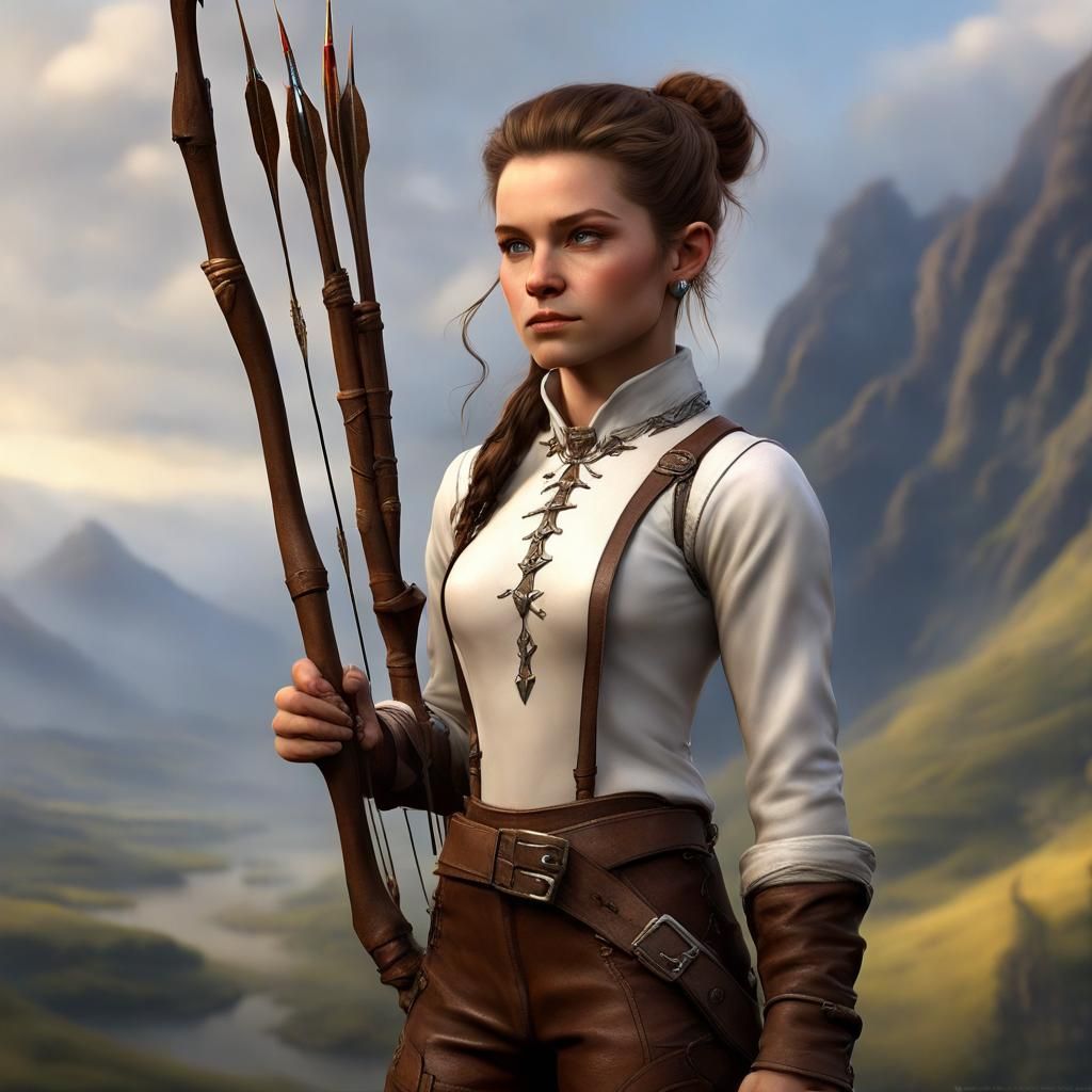 Halfling Archer in Detailed Matte Painting Style