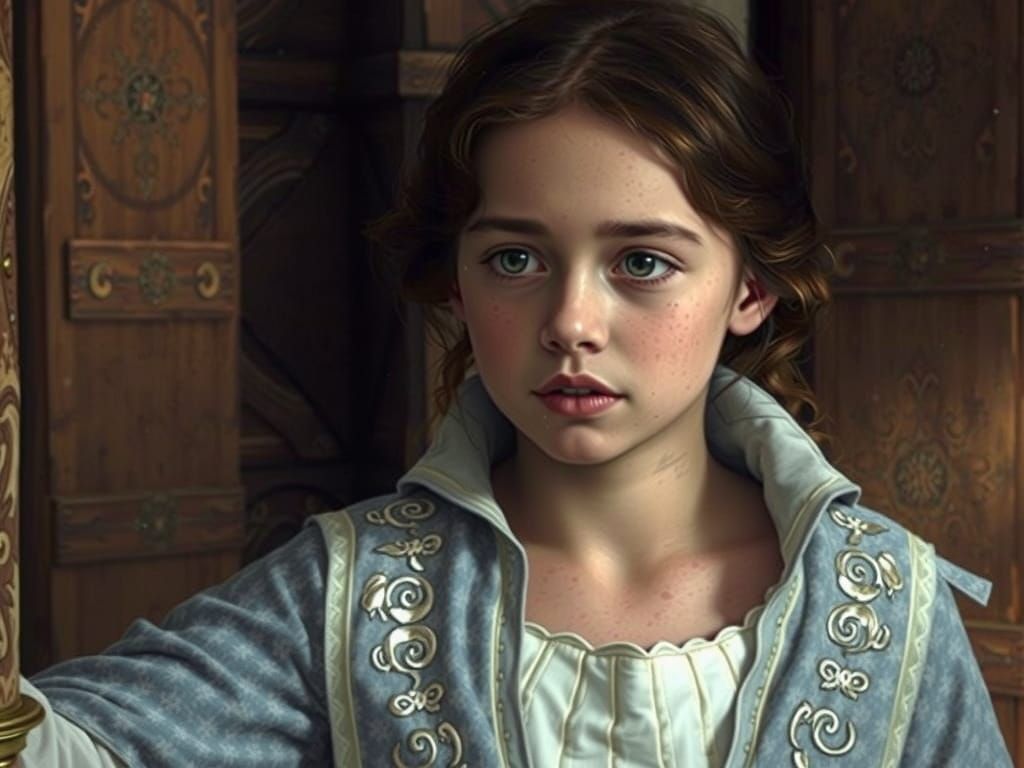 Medieval Fantasy Girl in Dark Realm