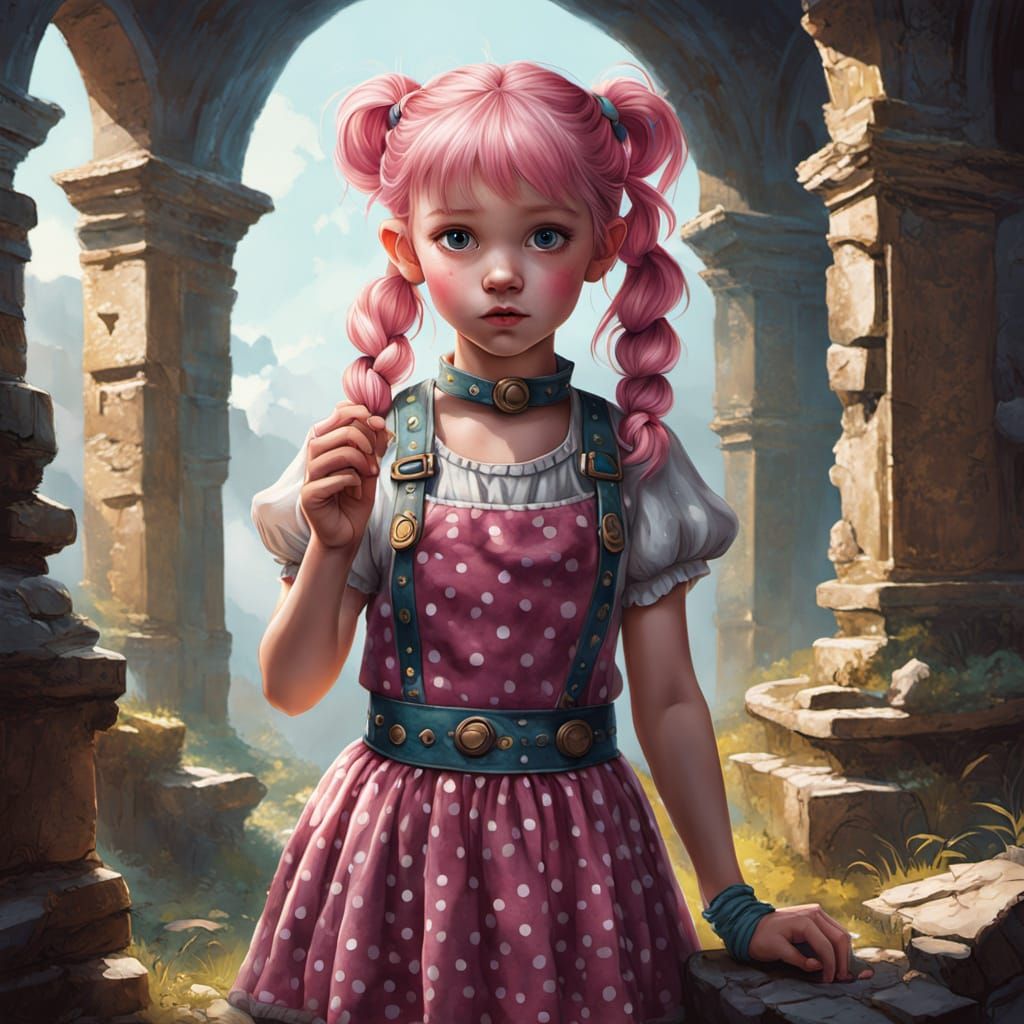 Gnome Discovering Relic in Ancient Ruins: Fantasy Art