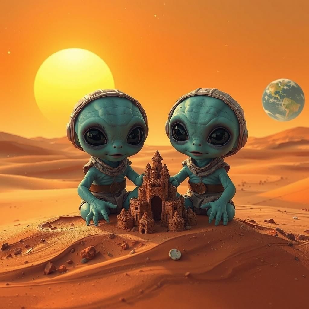 Extraterrestrial Toddlers Build Sandcastles on Mars