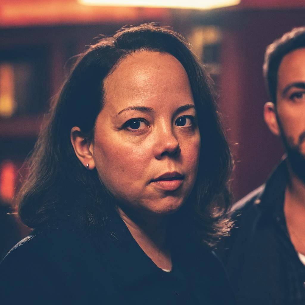 Stoic Killer: Cinematic Portrait in Film Noir Style