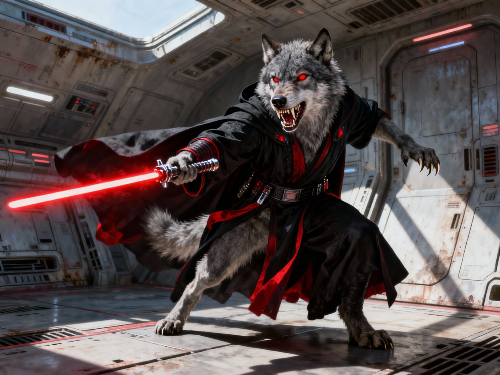 Wolf Sith Lord in Combat Stance