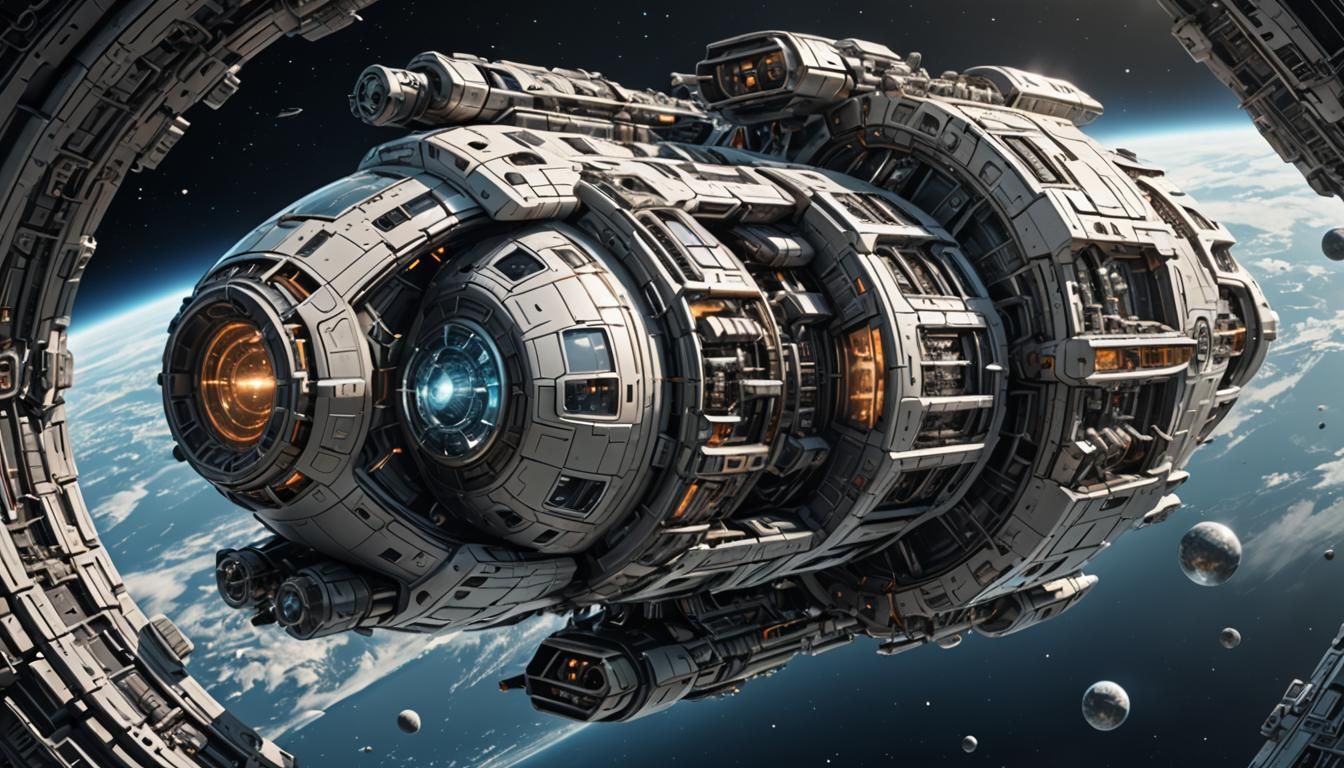 Biomorphic Spaceship in High-Resolution Digital Rendering