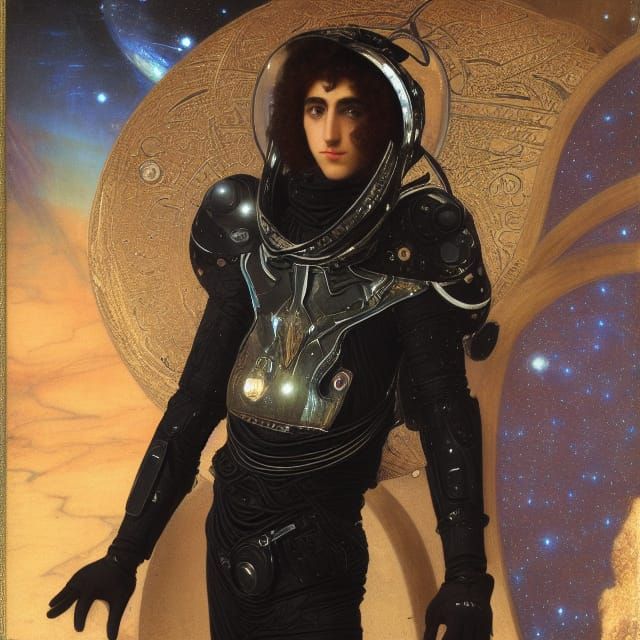 Young Boy in Spacesuit: A Retrofuturist Portrait