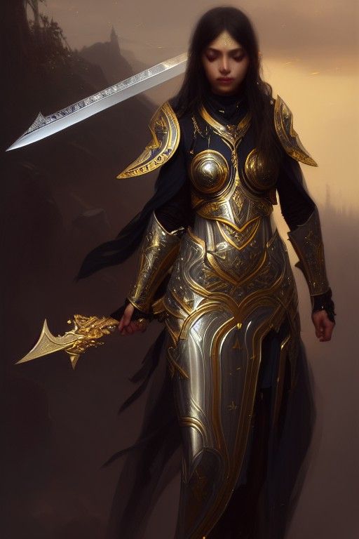 Obsidian Excalibur Sword in Starlight Mist