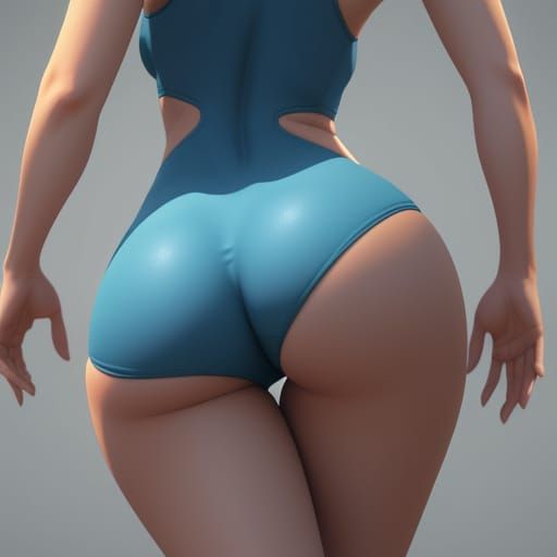 Anime Woman in Arched Pose, Digital Art