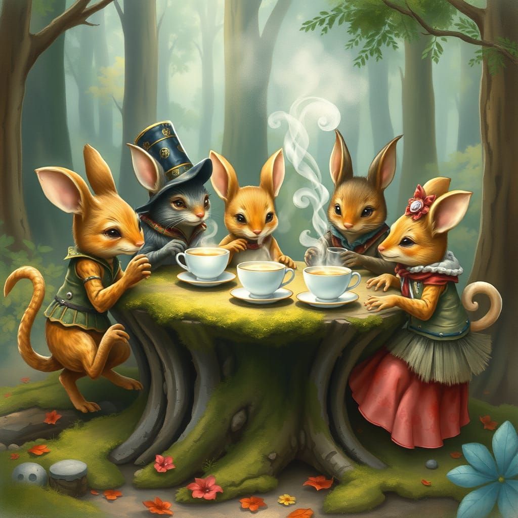 Enchanted Forest Gathering in Whimsical Style