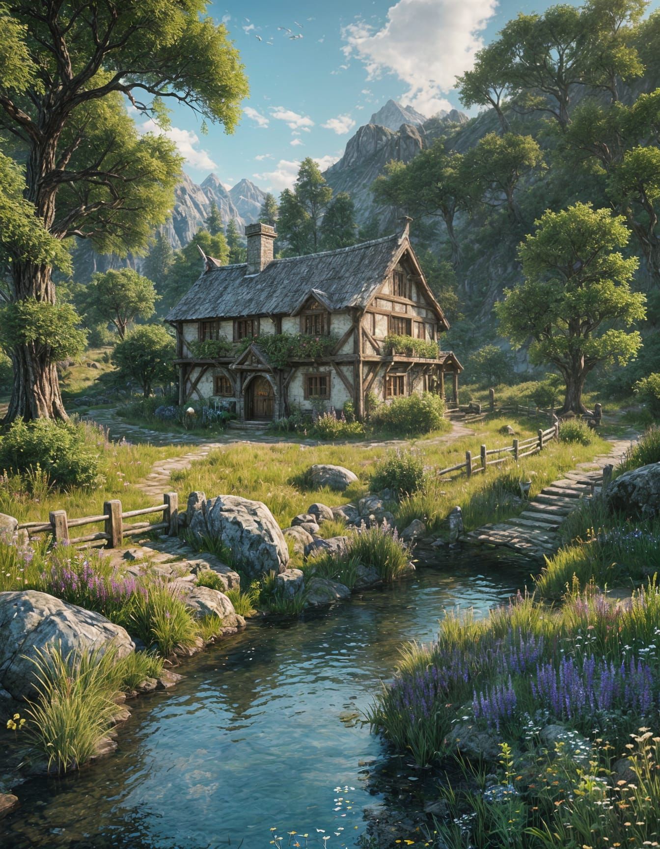 Idyllic Fantasy Landscape Inspired by RPG Games