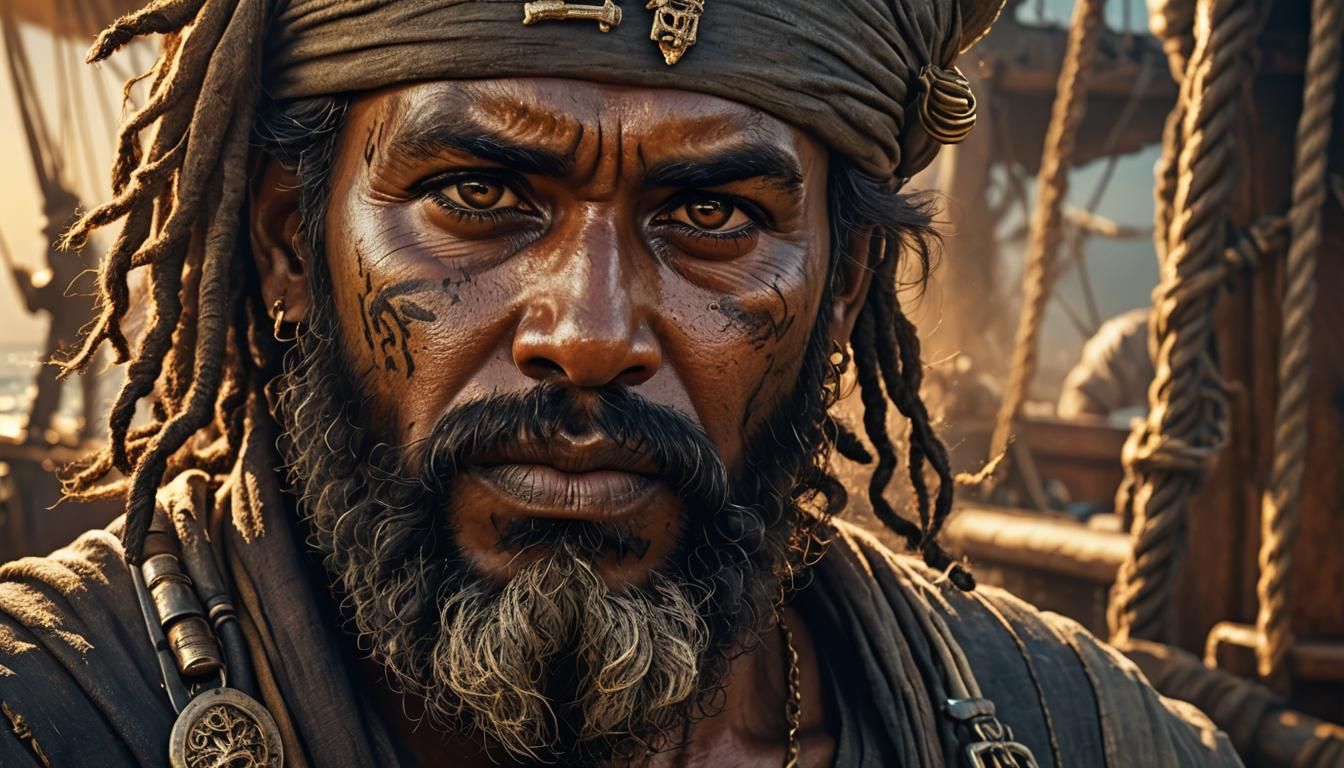 Detailed Portrait of a Somali Pirate Concept Art
