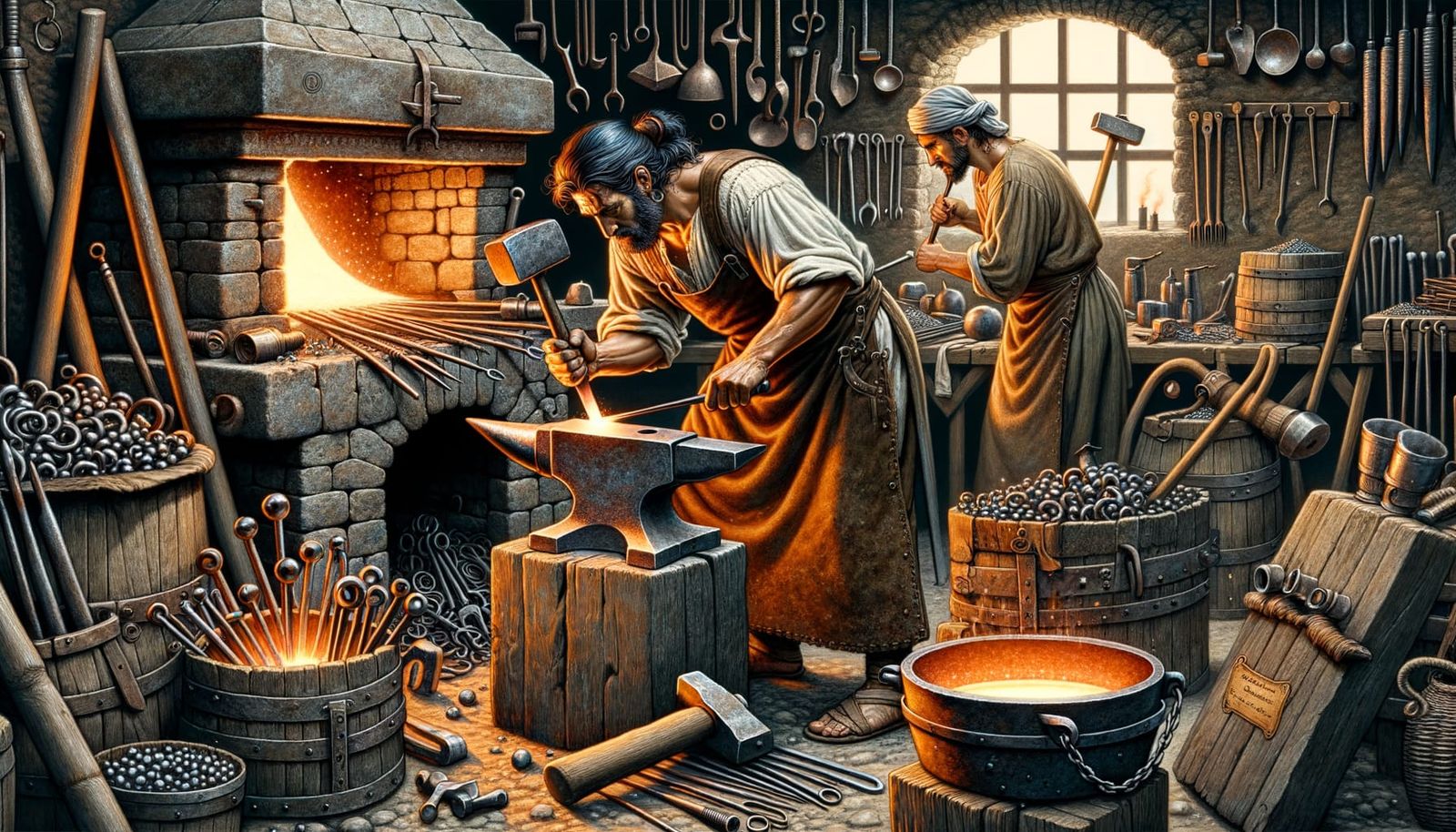 Bronze Age Blacksmith Scene